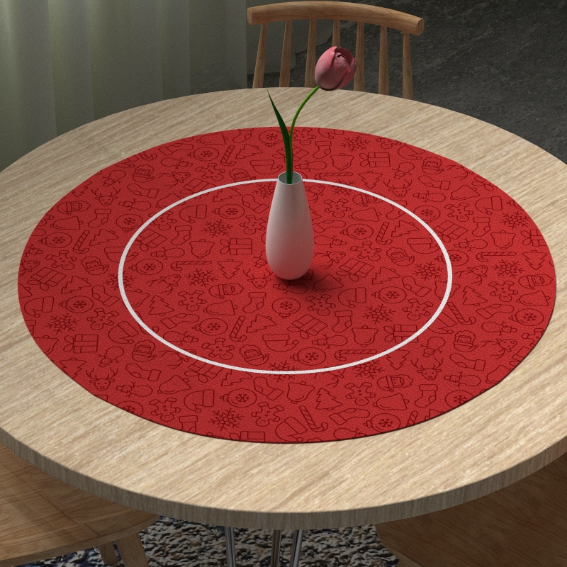 رومیزی گرد طرح کریسمس